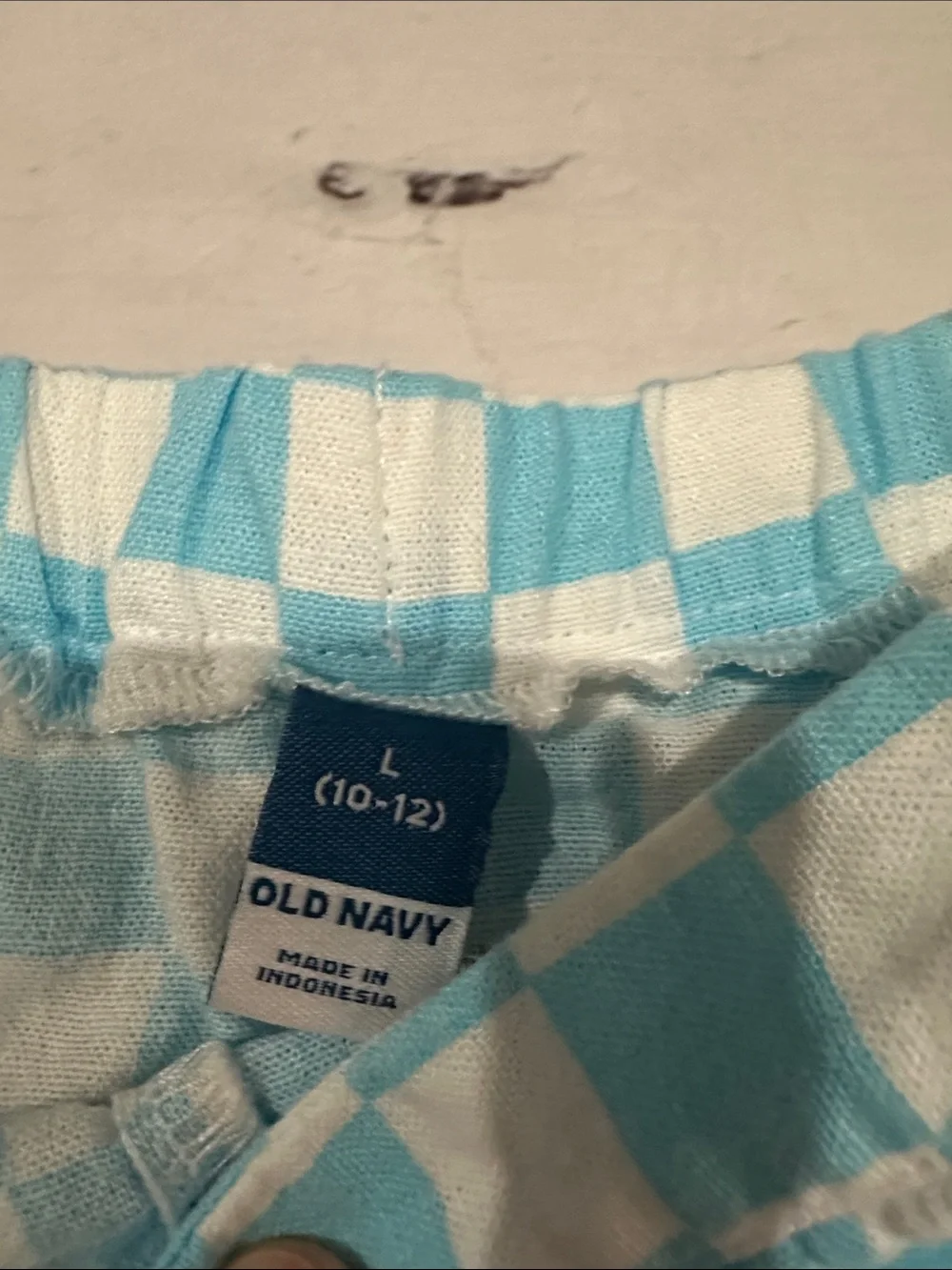 Old Navy Blue and White Checkerboard Skort with Side Buttons size 10/12